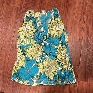 Ann Taylor Blue and Yellow Floral Skirt